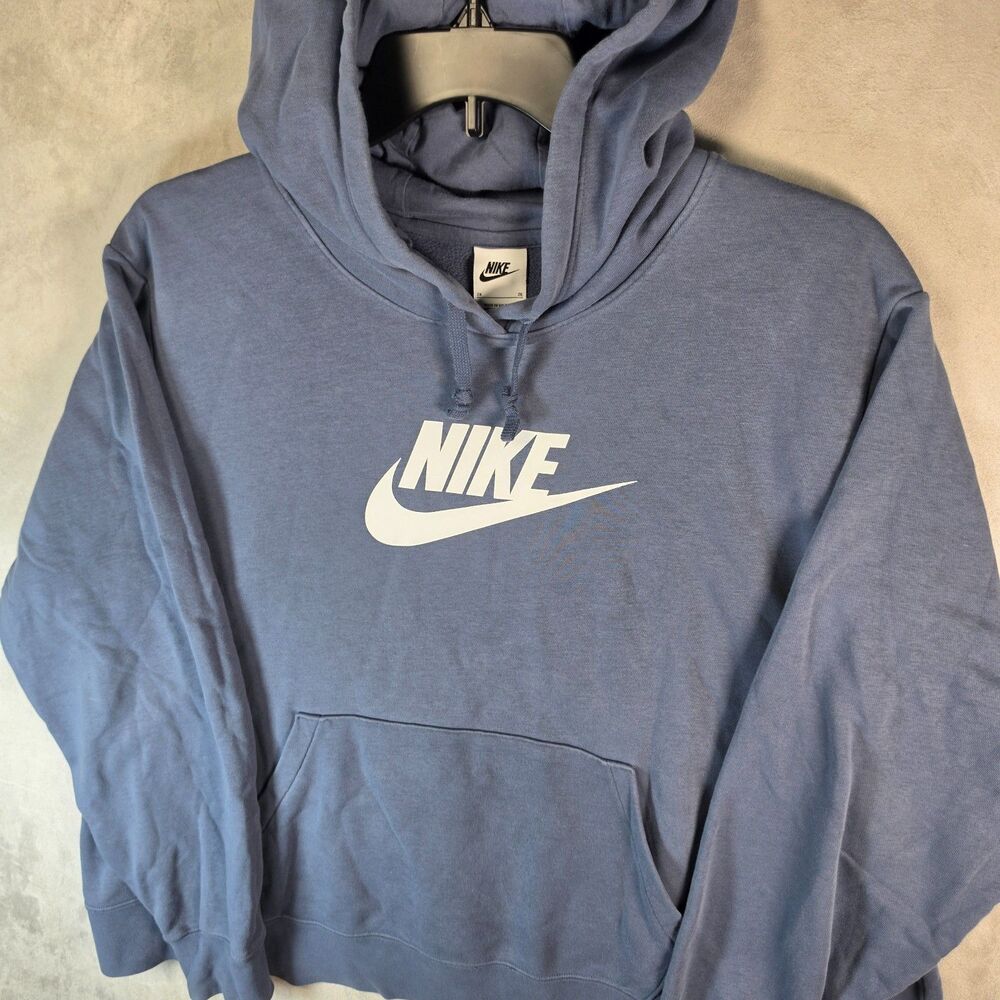 Nike Sportswear Club Fleece Pullover Hoodie Blue Men's [XXL] Swoosh Graphic